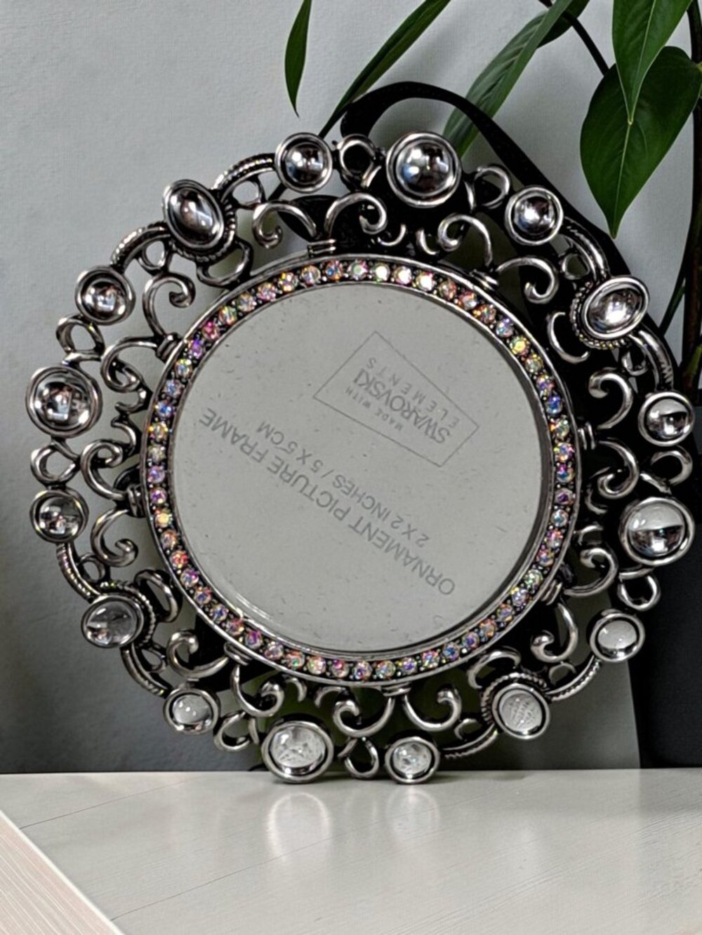 Swarovski Elements Ornament/photo Frame 3”x3” Argento SC with Box.